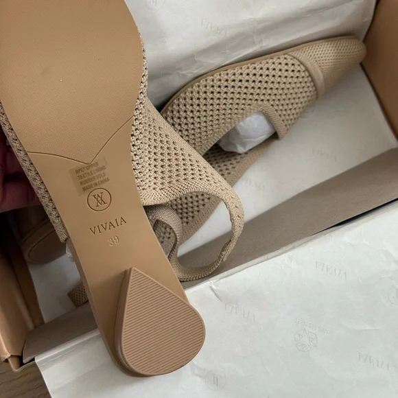 SALE NEW Vivaia Women's Almond Mesh Heels - Picture 2 of 6